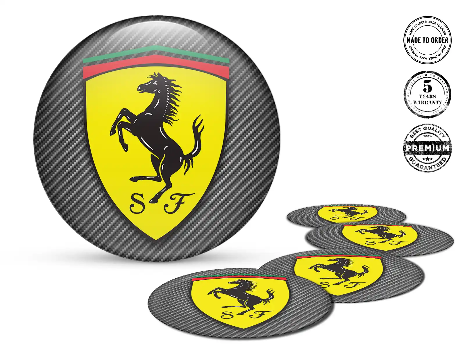 Ferrari Radembleme Stil Hochwertige Gewölbte Labels